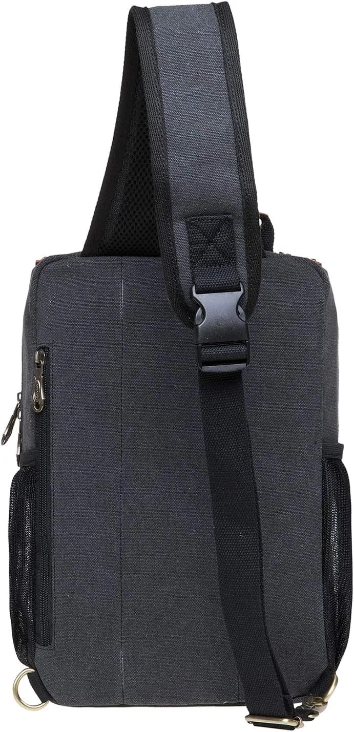 KAUKKO Canvas Messenger Bag Cross Body Shoulder Sling Backpack Travel Hiking Chest Bag