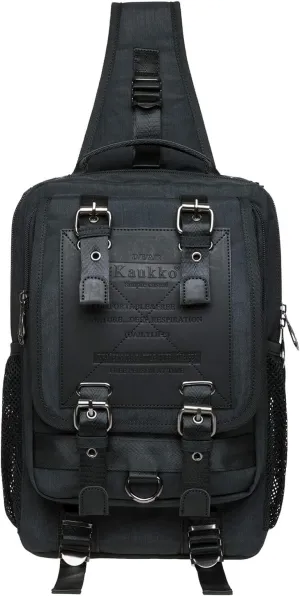 KAUKKO Canvas Messenger Bag Cross Body Shoulder Sling Backpack Travel Hiking Chest Bag