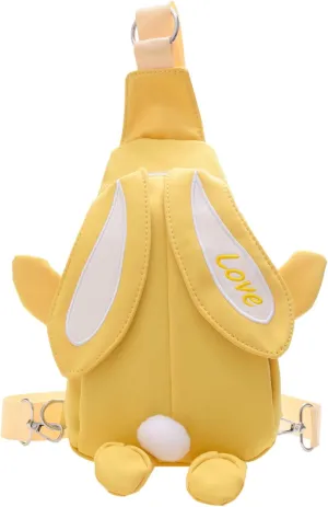 Kawaii Rabbit Shoulder Crossbody Bag Coin Purse Travel Daypack for Women Lady,Detachable Strap Yellow1#