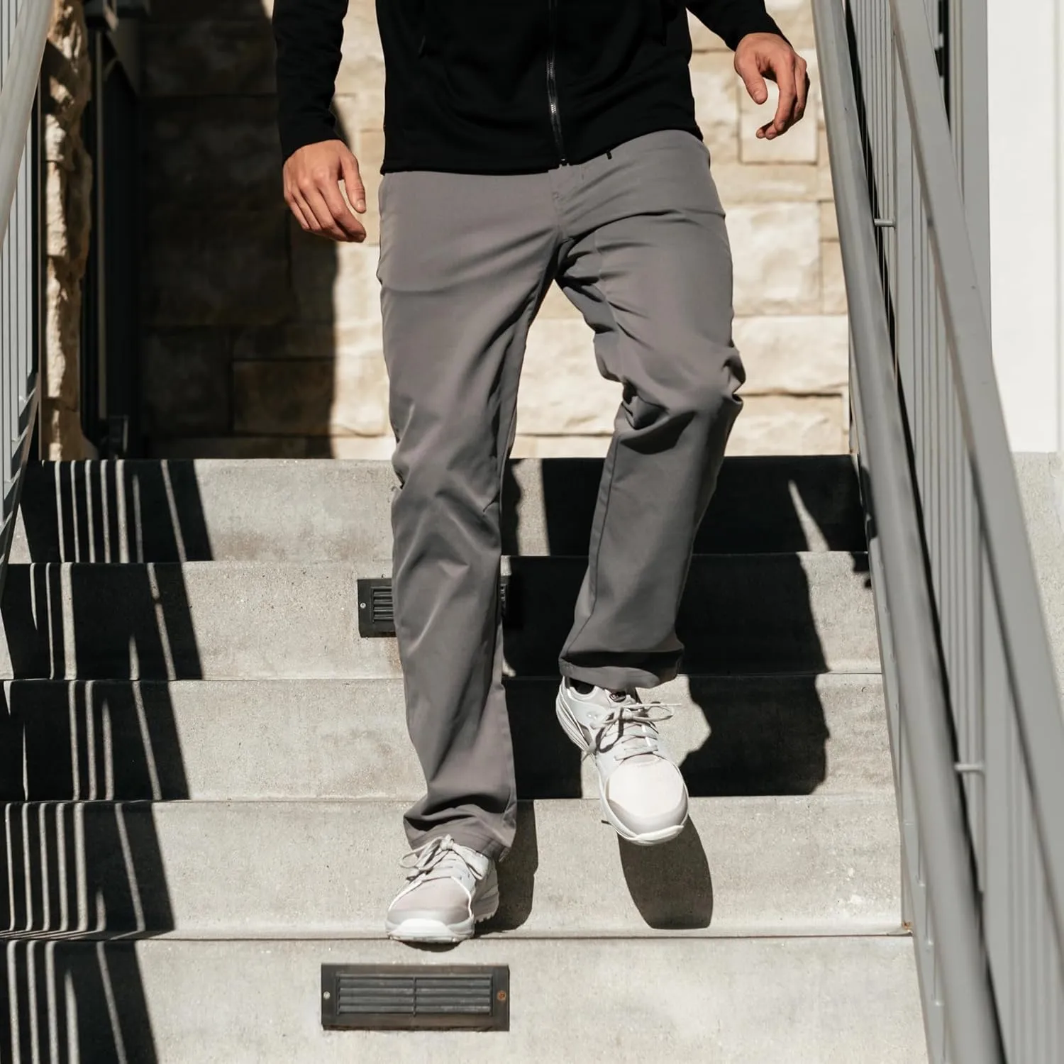 KETL Tomfoolery Travel Pants Straight Fit: Stretchy, Packable, Casual Chino Style W/Zipper Pockets - Men's