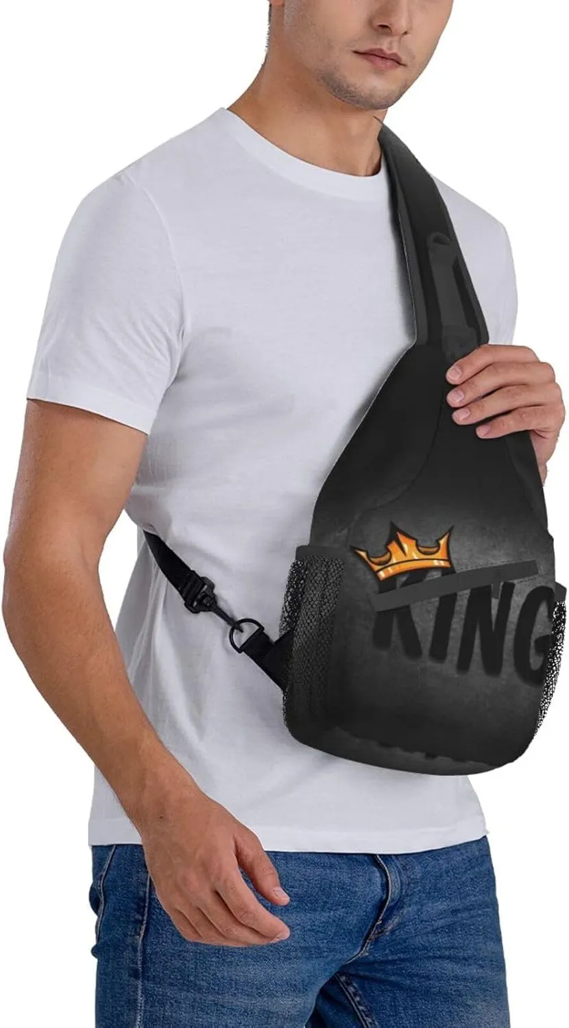 King Crossbody Bag Men Shoulder Bag Backpack Mens Sling Bag Chest Casual Daypack for Outdoor