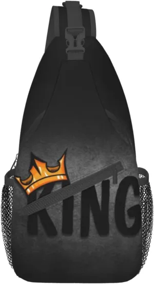 King Crossbody Bag Men Shoulder Bag Backpack Mens Sling Bag Chest Casual Daypack for Outdoor