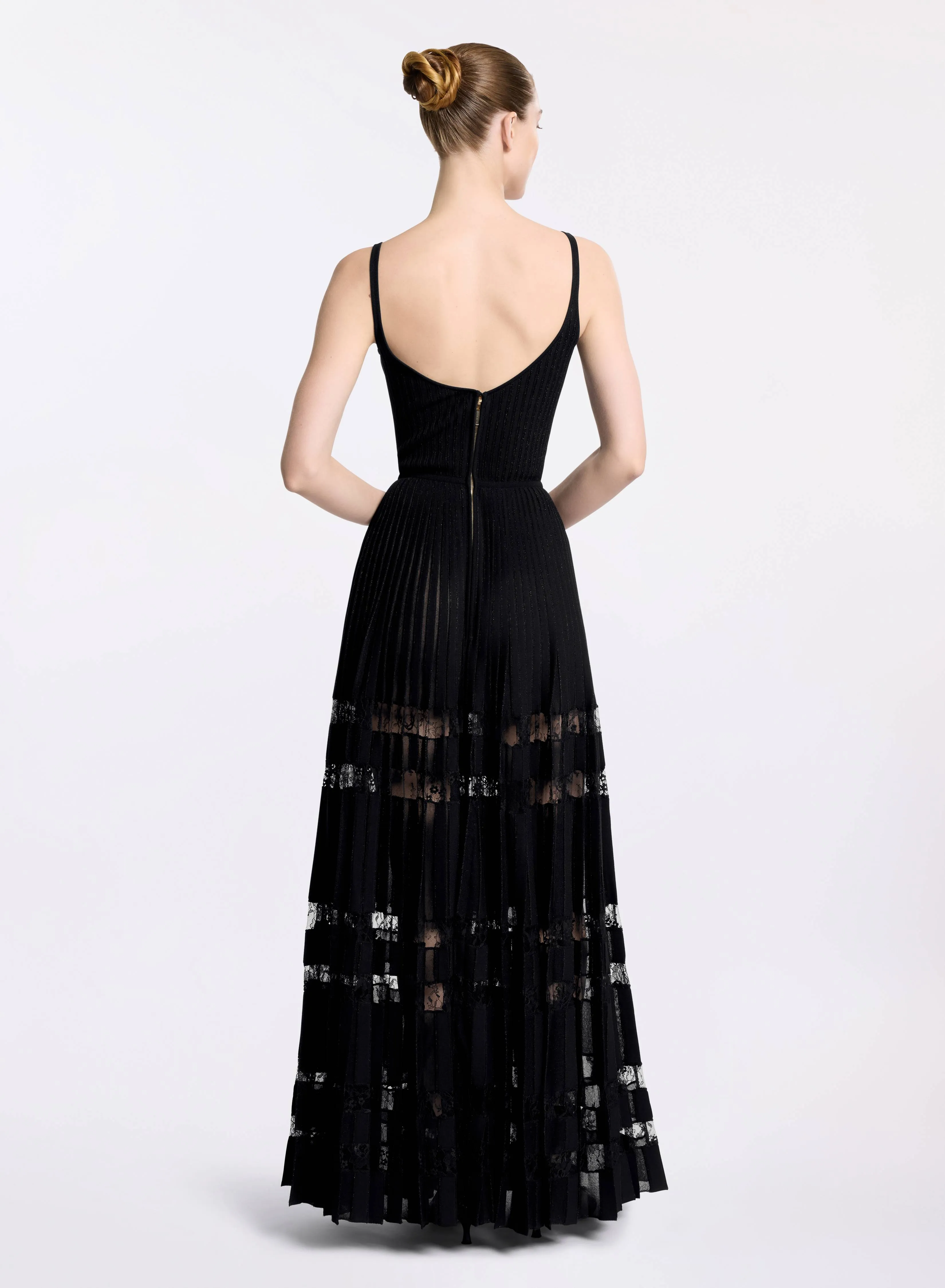 Knit Dress With Lace Inserts