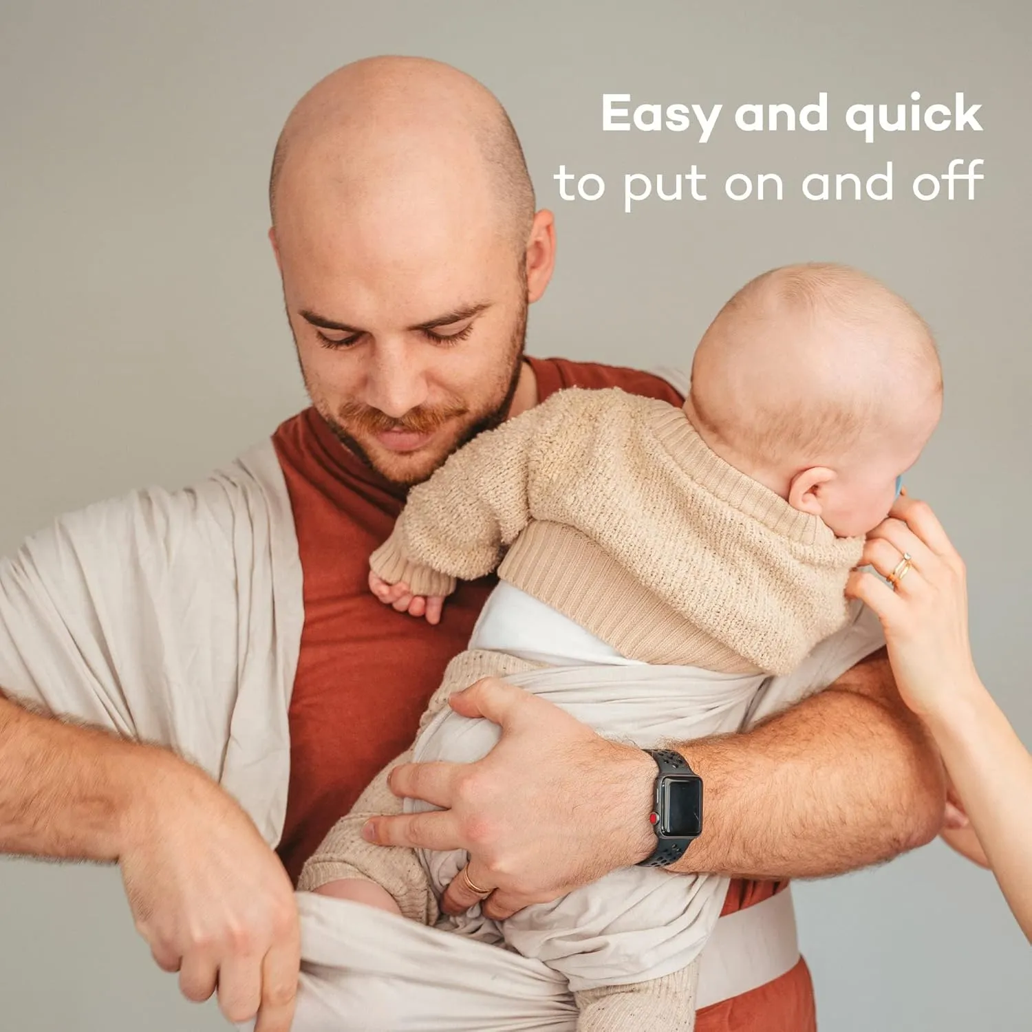 Konny Original Baby Carrier AirMesh for Cozy Luxury Baby Carrier Wrap, Easy to Wear and Wrap Baby Sling, Baby Wrap Carrier, Perfect for Newborn Babies up to 44 lbs, (Beige, XX-Small)