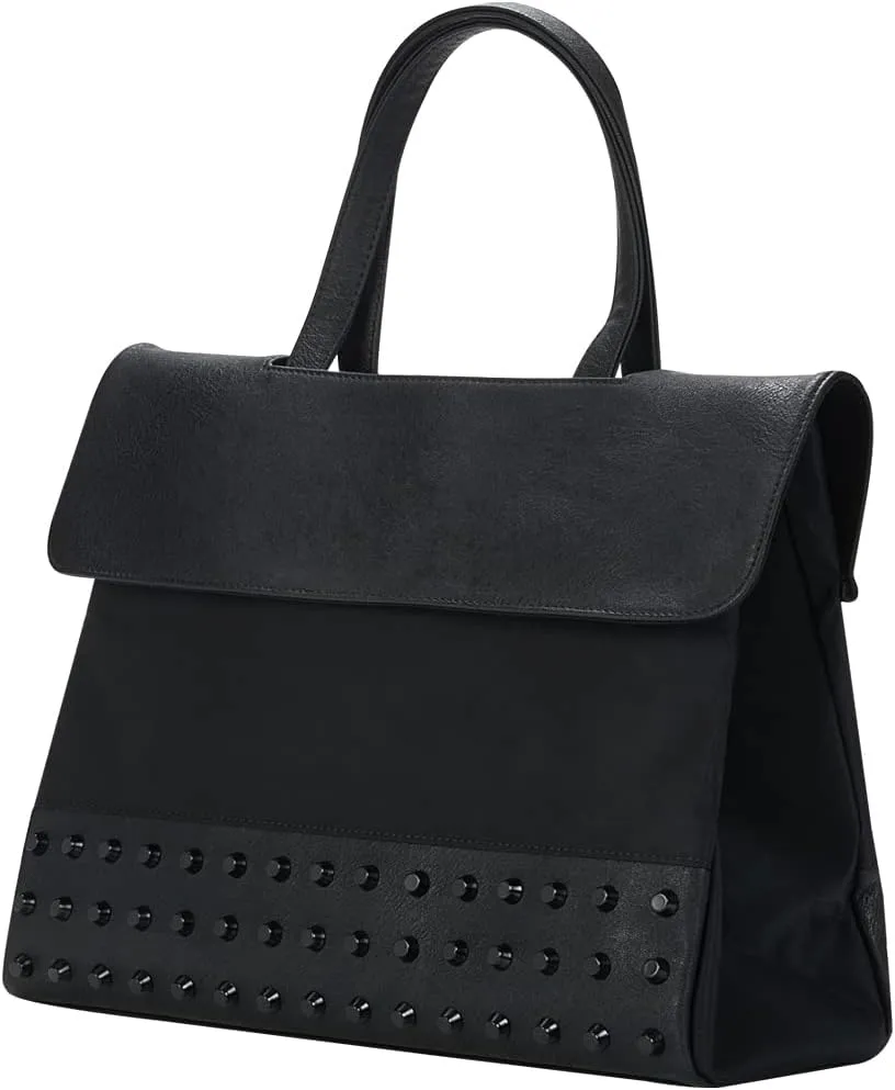 KWANI Black Studs Ladies Women's Tote Shoulder Bag for Travel and Daily Use
