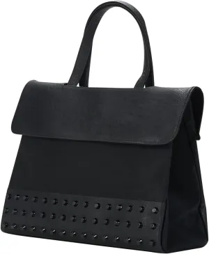 KWANI Black Studs Ladies Women's Tote Shoulder Bag for Travel and Daily Use