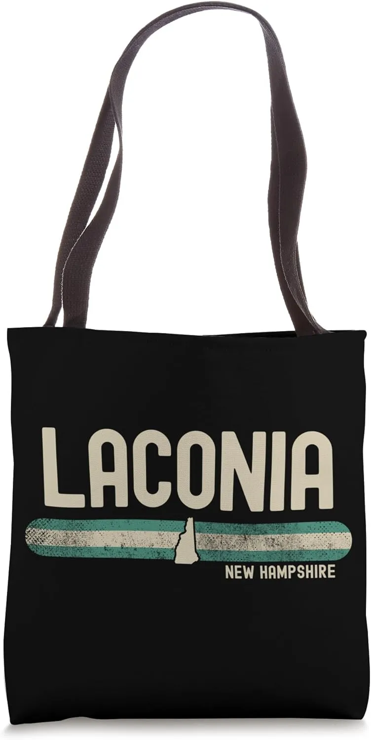 Laconia NH | New Hampshire | Travel & 80s Style Tote Bag
