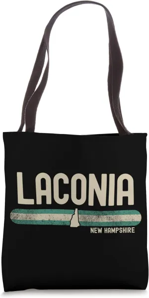 Laconia NH | New Hampshire | Travel & 80s Style Tote Bag