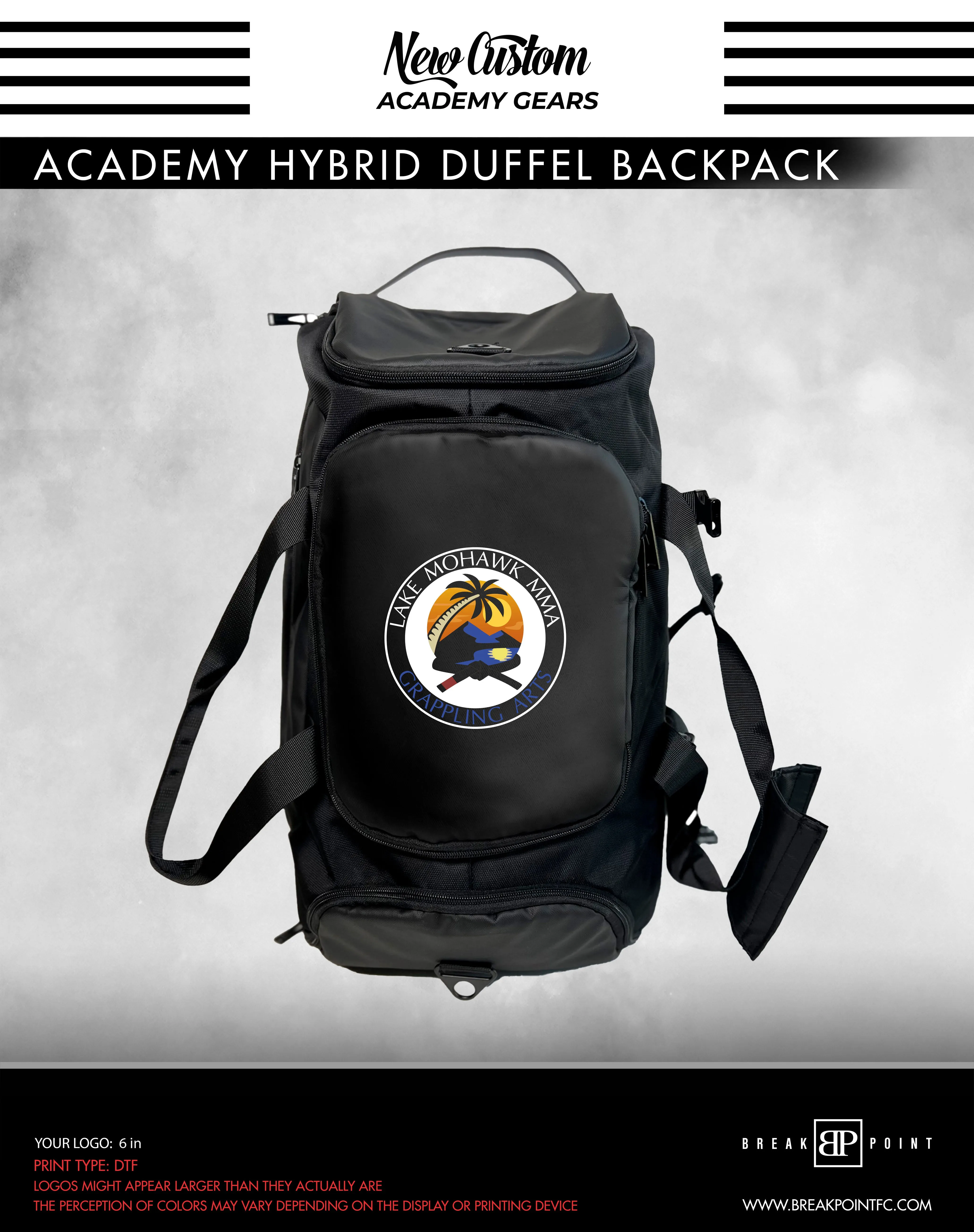 Lake Mohawk MMA Academy Hybrid Duffel Backpack #1195