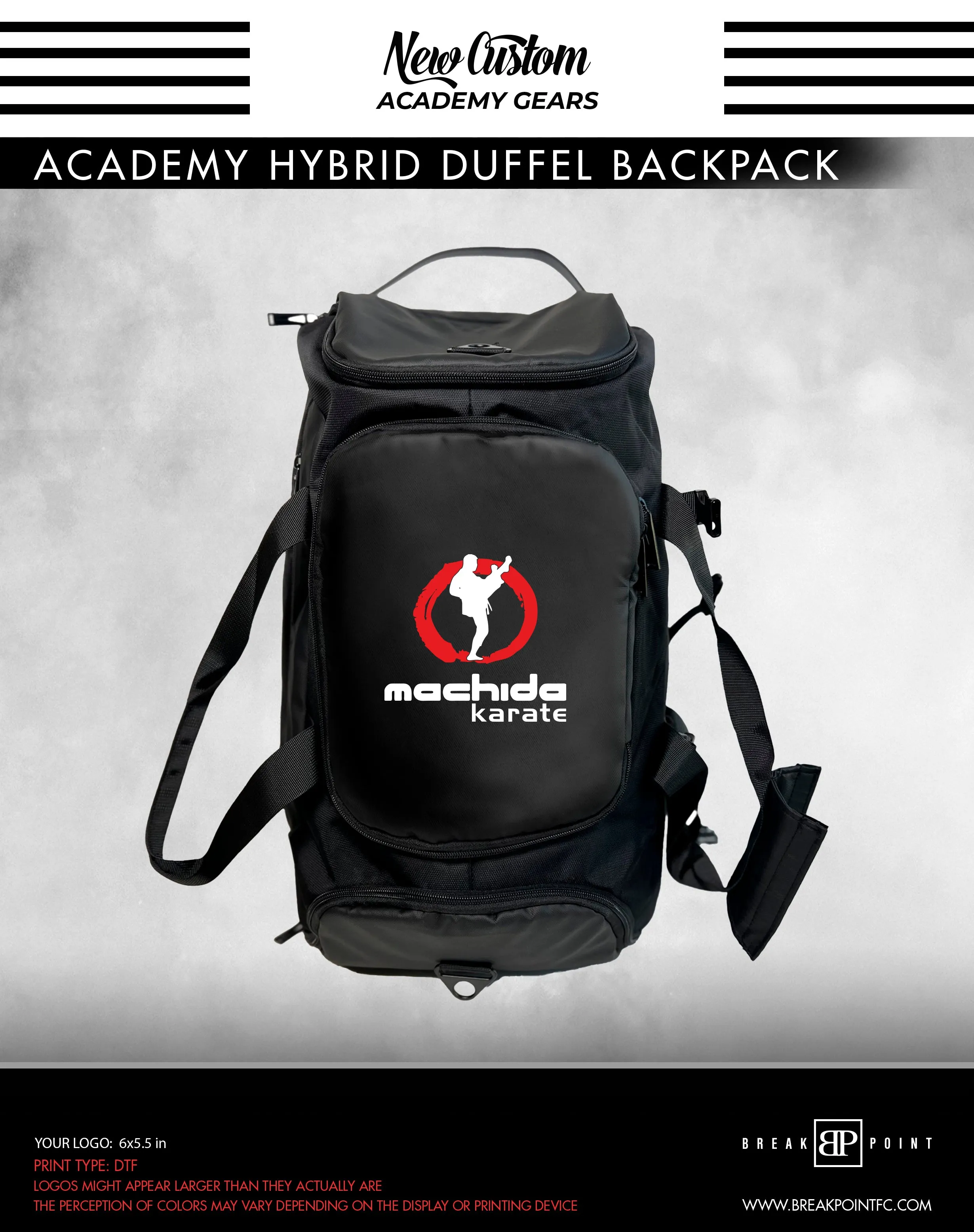 Lansang BJJ Academy Hybrid Duffel Backpack #307 (MACHIDA)