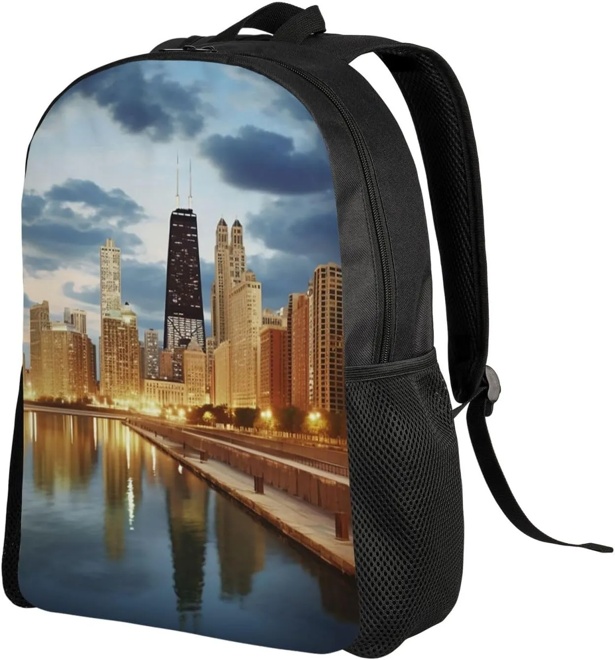 Laptop Backpack for Women Men Carry-on Backpack Chicago City Daypack Lightweight Travel Shoulder Bags