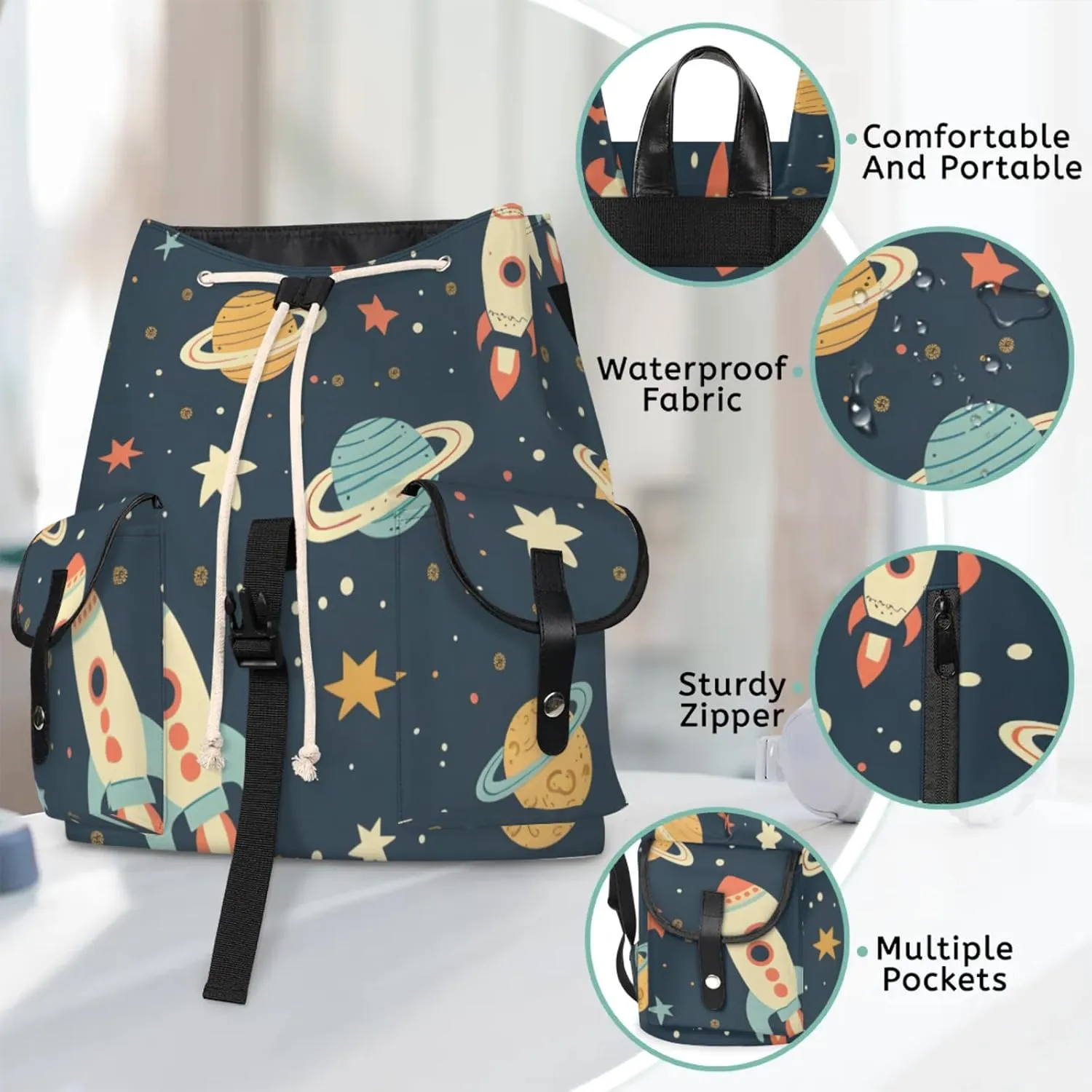 Laptop Backpacks Cartoon Planet Star Travel Backpack for Women Work Backpack Computer Bag for Business Travel Fits 15 Inch Laptop