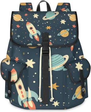 Laptop Backpacks Cartoon Planet Star Travel Backpack for Women Work Backpack Computer Bag for Business Travel Fits 15 Inch Laptop
