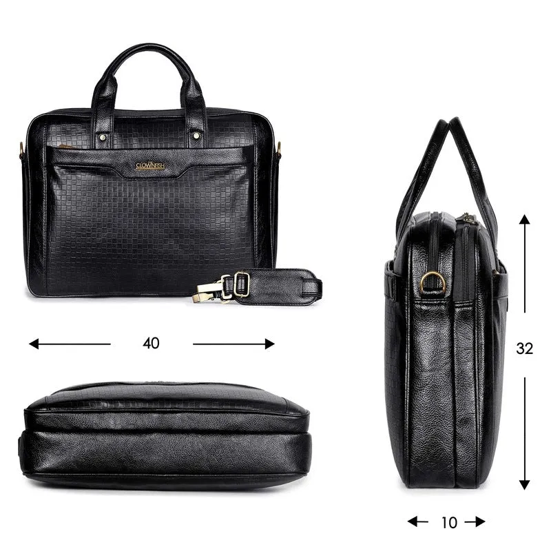 Laptop Messenger Bag with Multiple Pockets | Shoulder Strap | 15.6 inch | Charcoal Black
