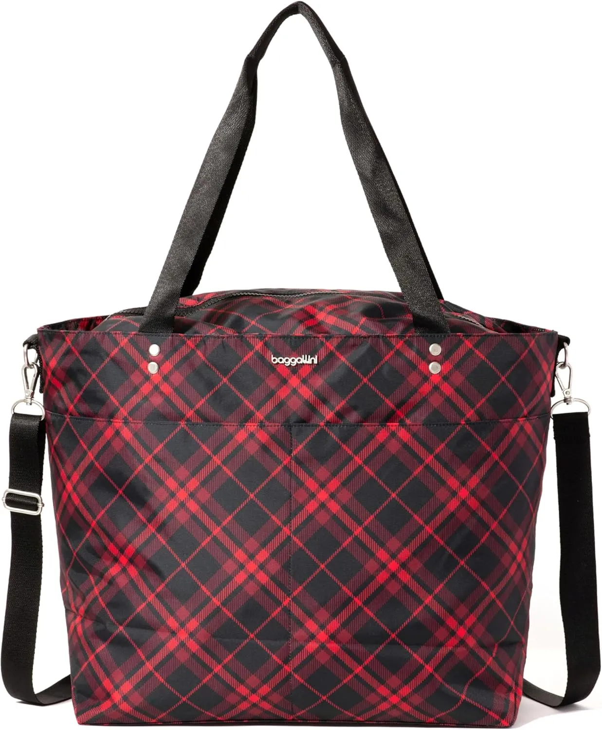 Large Carryall Tote Bag for Women - Lightweight Nylon Zipper Top Weekender Travel Beach Bag Personal Item w/Luggage Sleeve
