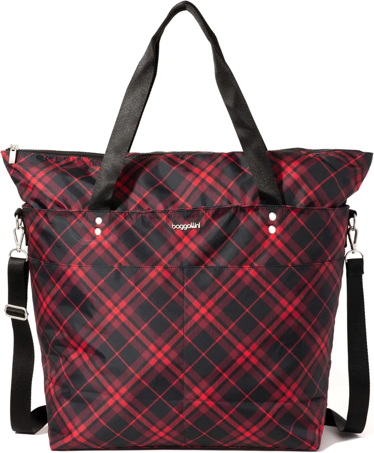 Large Carryall Tote Bag for Women - Lightweight Nylon Zipper Top Weekender Travel Beach Bag Personal Item w/Luggage Sleeve