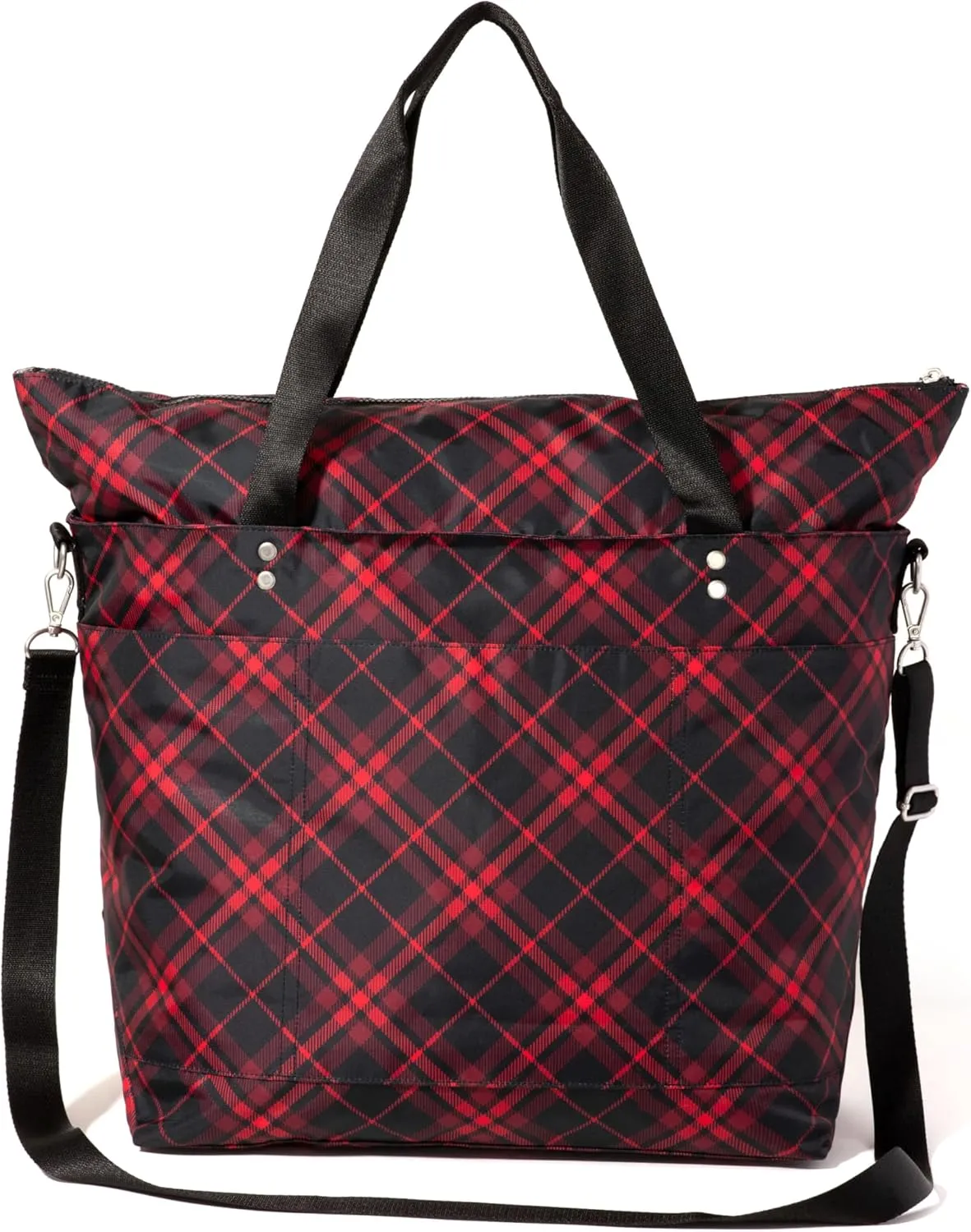 Large Carryall Tote Bag for Women - Lightweight Nylon Zipper Top Weekender Travel Beach Bag Personal Item w/Luggage Sleeve