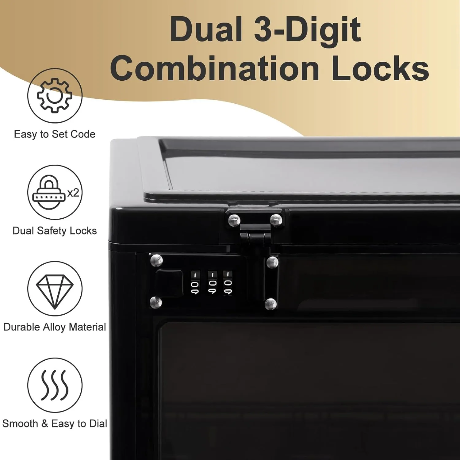 Large Lock Box for Personal Items, 24 Litre Combination Lockable Storage Box for Office Locker/School/Medicine/Snacks/Phone Jail/Electronic/Home
