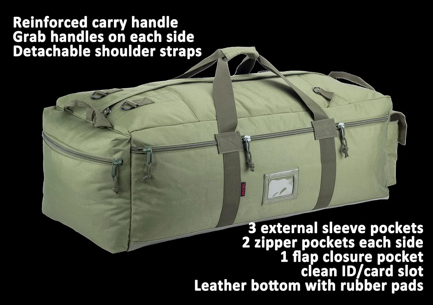 Large Military Duffle Bag Tactical Gear Load Out Bag Deployment Cargo Bag Travel Sports Equipment Duffel Luggage Bag with Backpack Straps 90L
