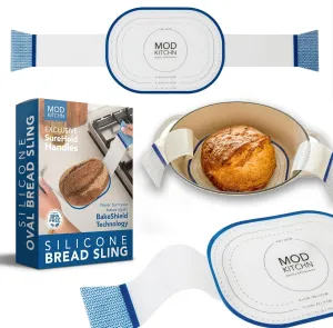Large Oval Silicone Bread Sling - High Heat Resistant Non-Stick Baking Mat for Dutch Ovens - Perfect for Sourdough & Artisan Loaves