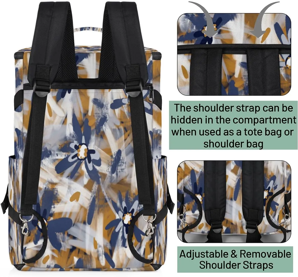Large Sports Gym Bag With Shoe & Laptop Compartment 47L Waterproof Travel Duffel Bags for Men Women Abstract Flower Luggage Backpack Duffle Bag