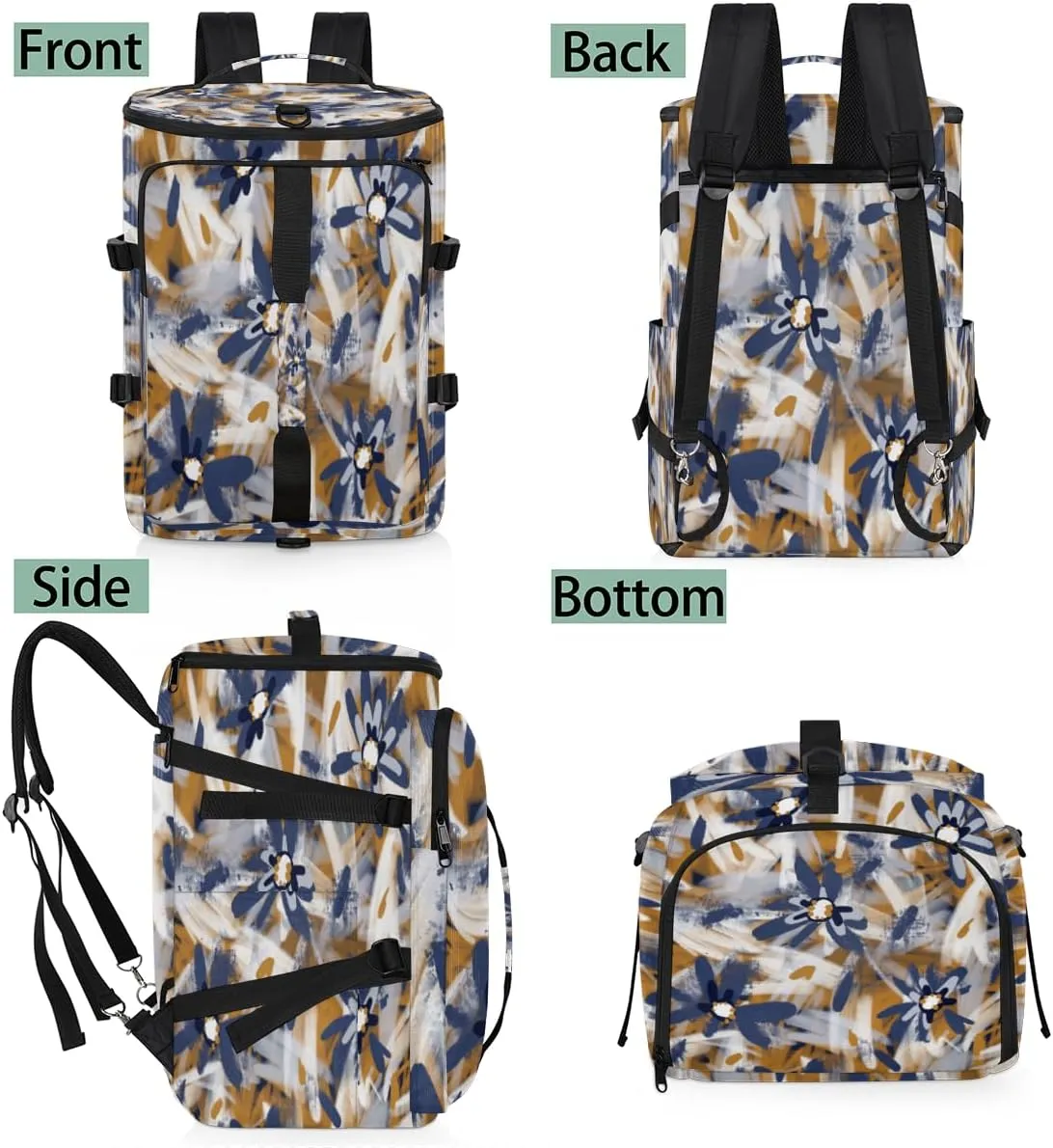 Large Sports Gym Bag With Shoe & Laptop Compartment 47L Waterproof Travel Duffel Bags for Men Women Abstract Flower Luggage Backpack Duffle Bag