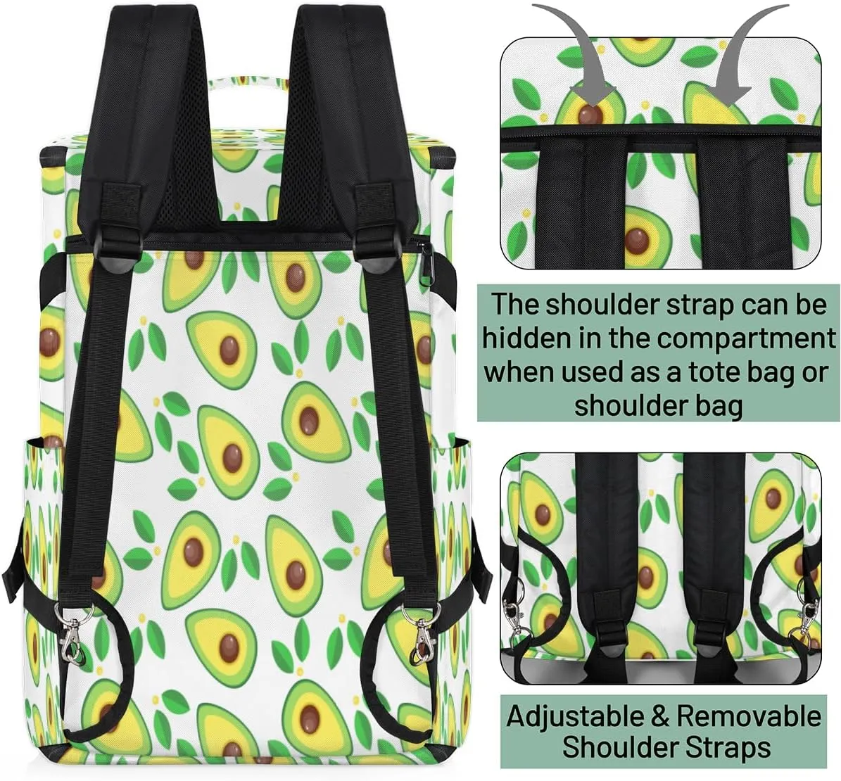 Large Sports Gym Bag With Shoe & Laptop Compartment 47L Waterproof Travel Duffel Bags for Men Women Avocado Luggage Backpack Duffle Bag