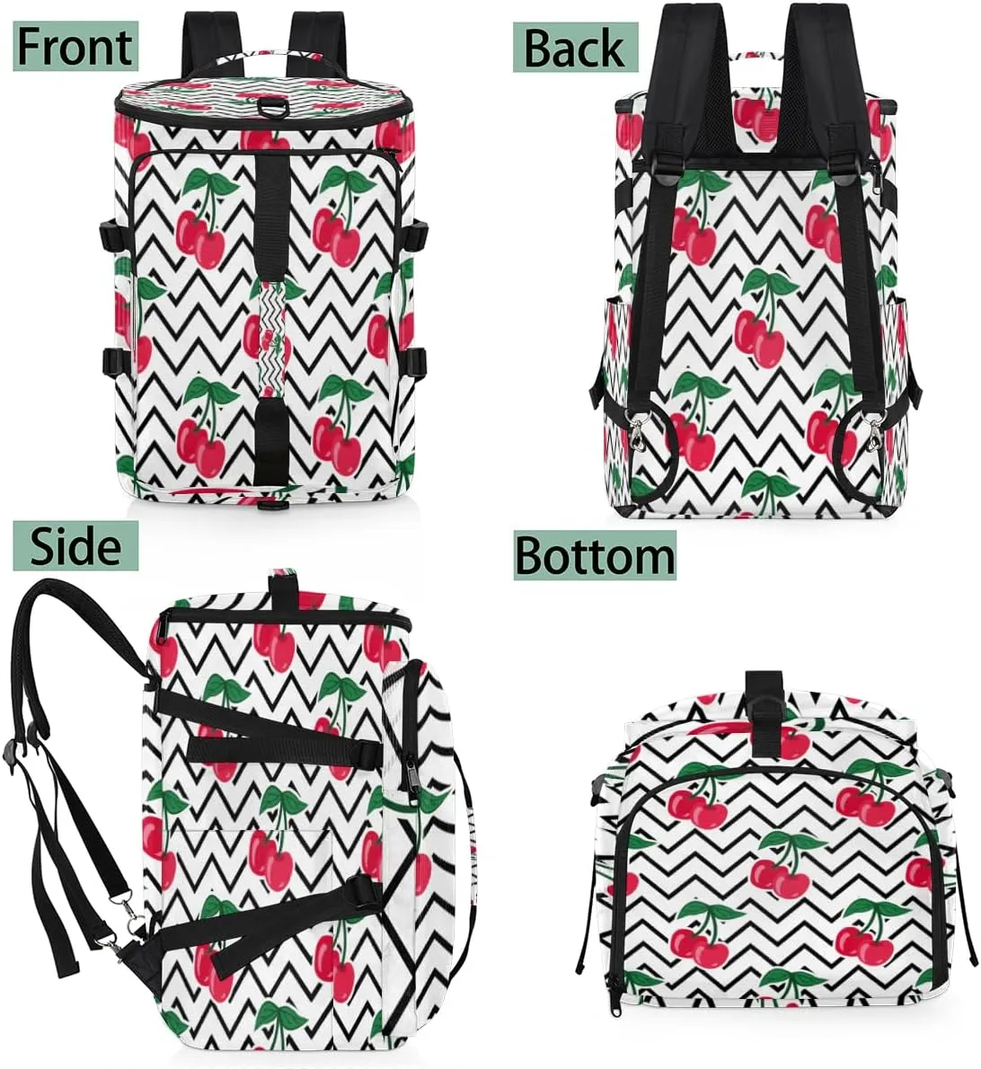 Large Sports Gym Bag With Shoe & Laptop Compartment 47L Waterproof Travel Duffel Bags for Men Women Cherry Wave Luggage Backpack Duffle Bag