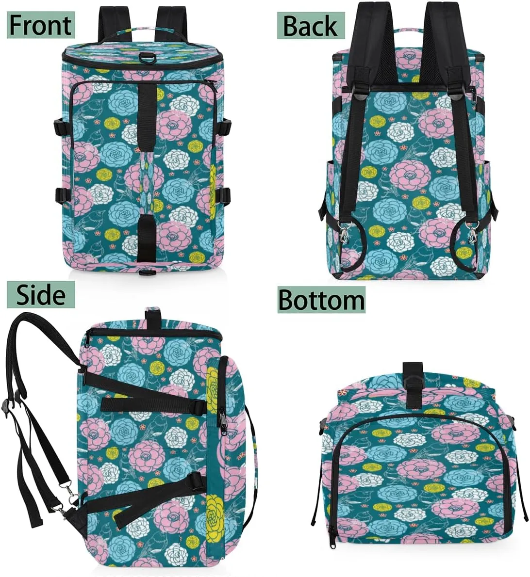 Large Sports Gym Bag With Shoe & Laptop Compartment 47L Waterproof Travel Duffel Bags for Men Women Colorful Camellia Cute Luggage Backpack Duffle Bag