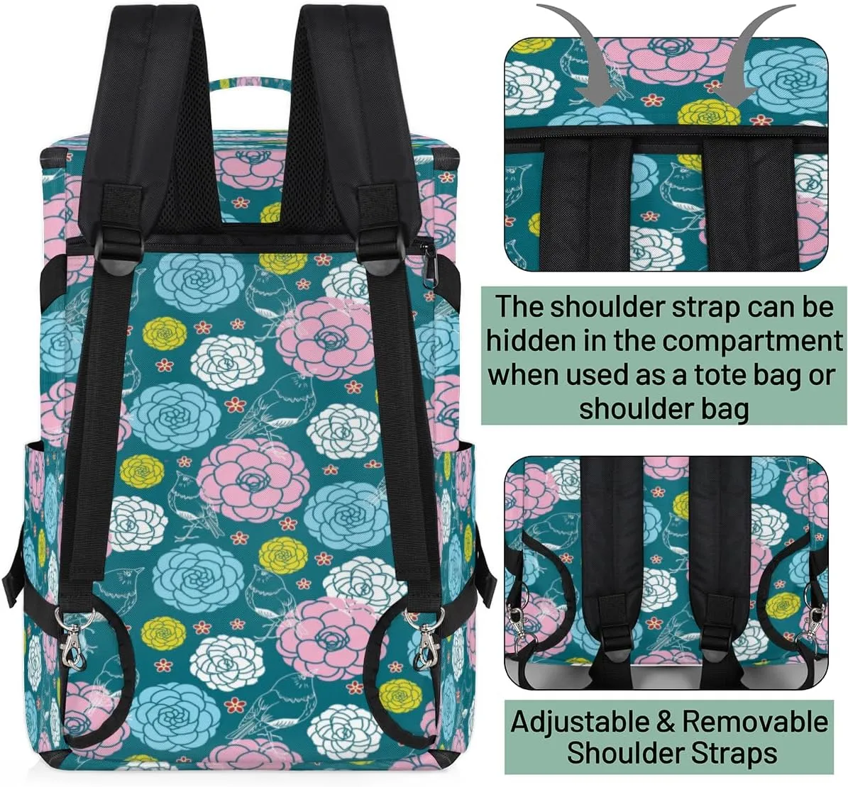 Large Sports Gym Bag With Shoe & Laptop Compartment 47L Waterproof Travel Duffel Bags for Men Women Colorful Camellia Cute Luggage Backpack Duffle Bag