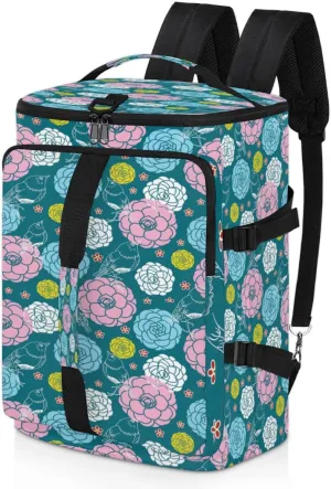 Large Sports Gym Bag With Shoe & Laptop Compartment 47L Waterproof Travel Duffel Bags for Men Women Colorful Camellia Cute Luggage Backpack Duffle Bag