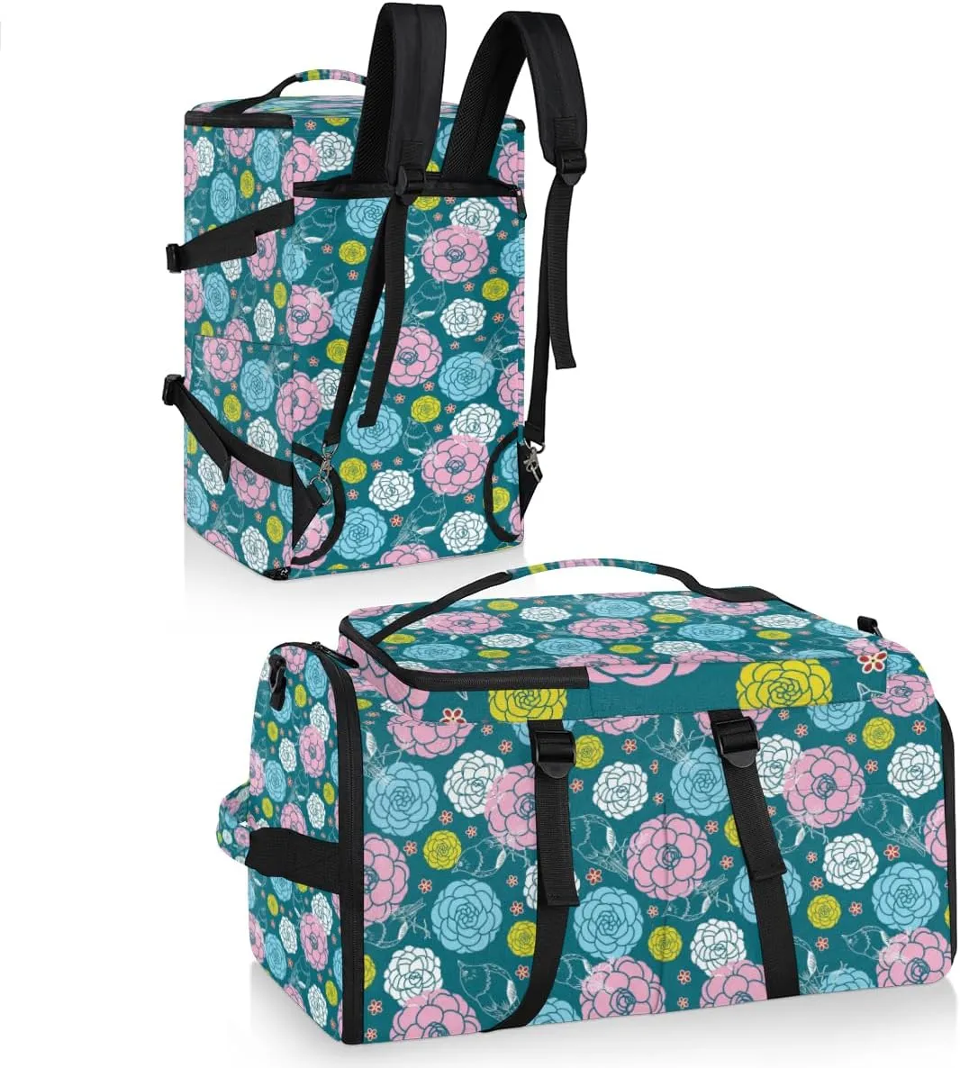 Large Sports Gym Bag With Shoe & Laptop Compartment 47L Waterproof Travel Duffel Bags for Men Women Colorful Camellia Cute Luggage Backpack Duffle Bag