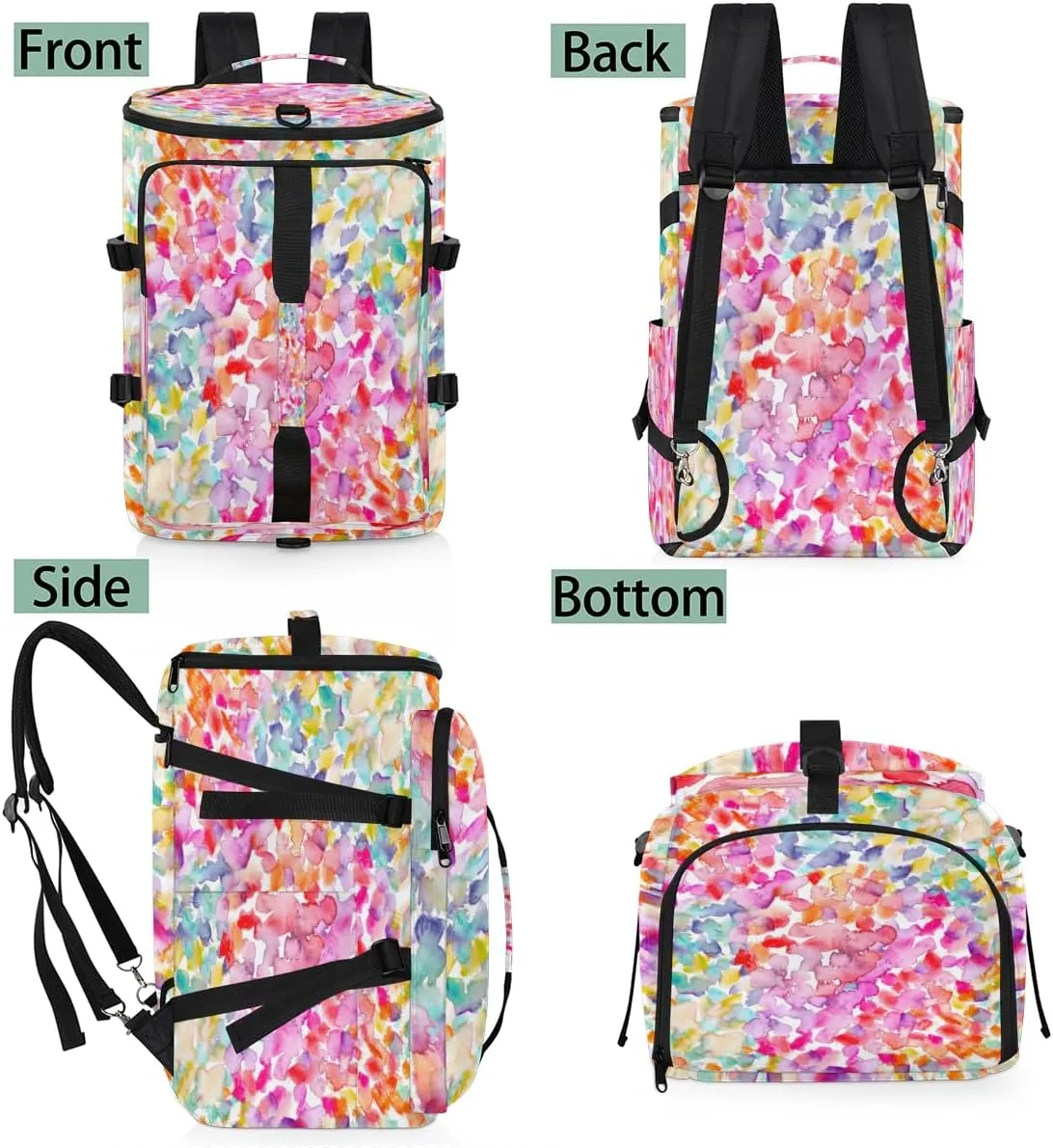Large Sports Gym Bag With Shoe & Laptop Compartment 47L Waterproof Travel Duffel Bags for Men Women Colorful Pattern Luggage Backpack Duffle Bag