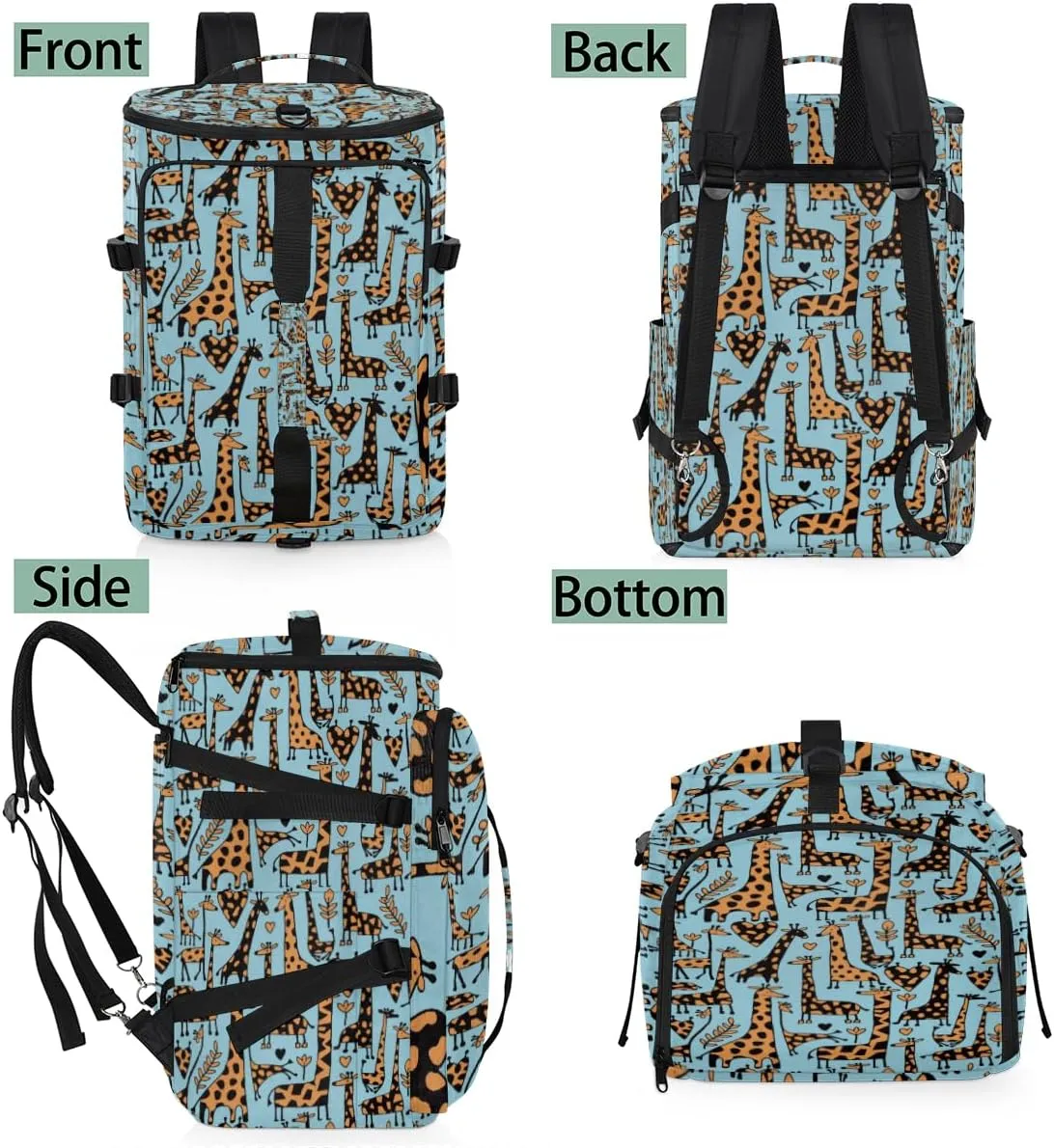Large Sports Gym Bag With Shoe & Laptop Compartment 47L Waterproof Travel Duffel Bags for Men Women Funny Giraffes Sketch Luggage Backpack Duffle Bag