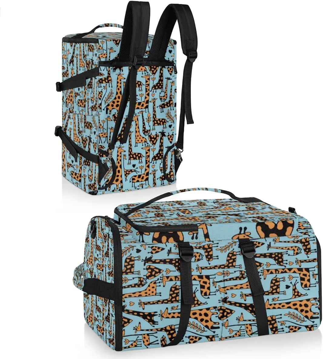 Large Sports Gym Bag With Shoe & Laptop Compartment 47L Waterproof Travel Duffel Bags for Men Women Funny Giraffes Sketch Luggage Backpack Duffle Bag