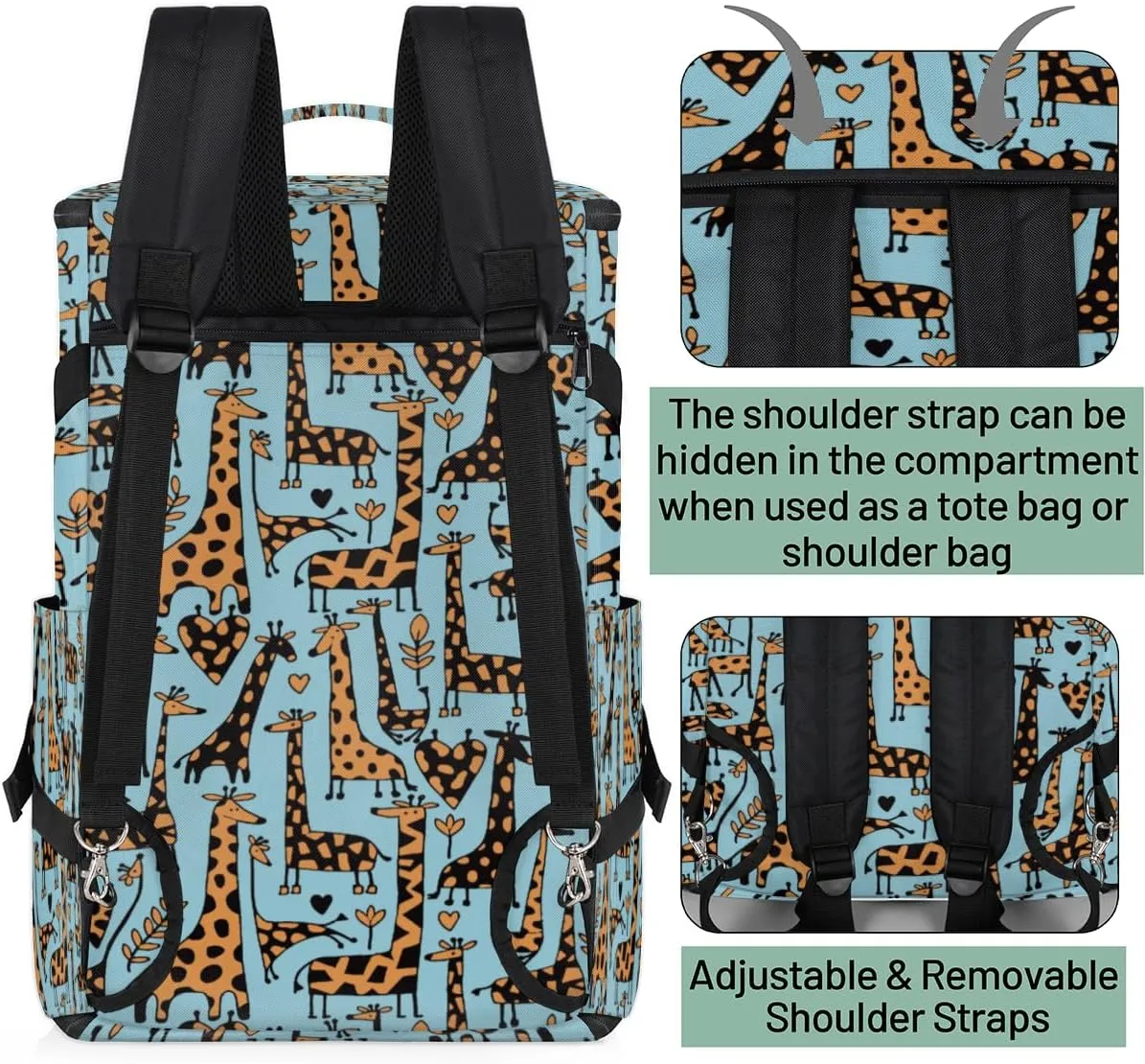 Large Sports Gym Bag With Shoe & Laptop Compartment 47L Waterproof Travel Duffel Bags for Men Women Funny Giraffes Sketch Luggage Backpack Duffle Bag