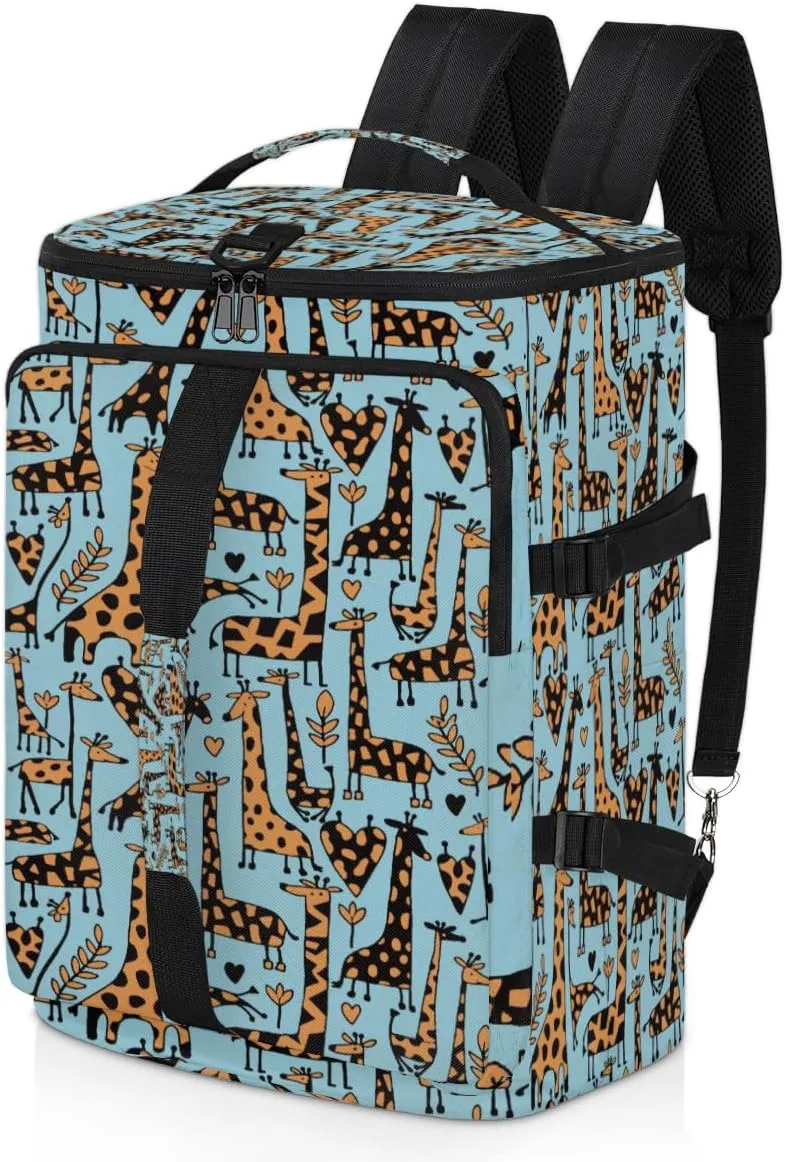Large Sports Gym Bag With Shoe & Laptop Compartment 47L Waterproof Travel Duffel Bags for Men Women Funny Giraffes Sketch Luggage Backpack Duffle Bag