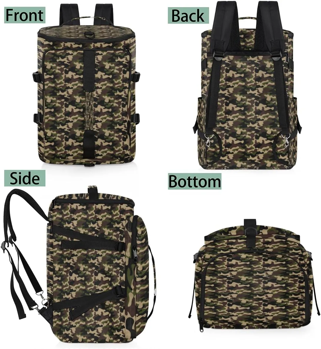 Large Sports Gym Bag With Shoe & Laptop Compartment 47L Waterproof Travel Duffel Bags for Men Women Modern Camo Luggage Backpack Duffle Bag