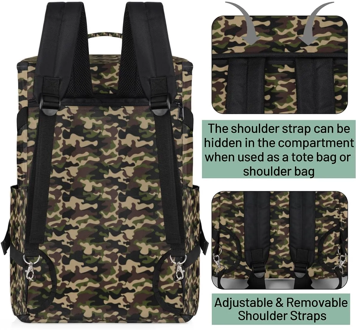 Large Sports Gym Bag With Shoe & Laptop Compartment 47L Waterproof Travel Duffel Bags for Men Women Modern Camo Luggage Backpack Duffle Bag