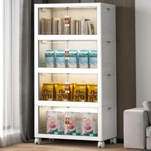 Large Stackable Storage Bins with Lids and Wheels, 112QT/28GAL Stackable Storage Drawers, 4Pack Collapsible Bins with Lids, Closet Organizers for Home, Office, Dorm