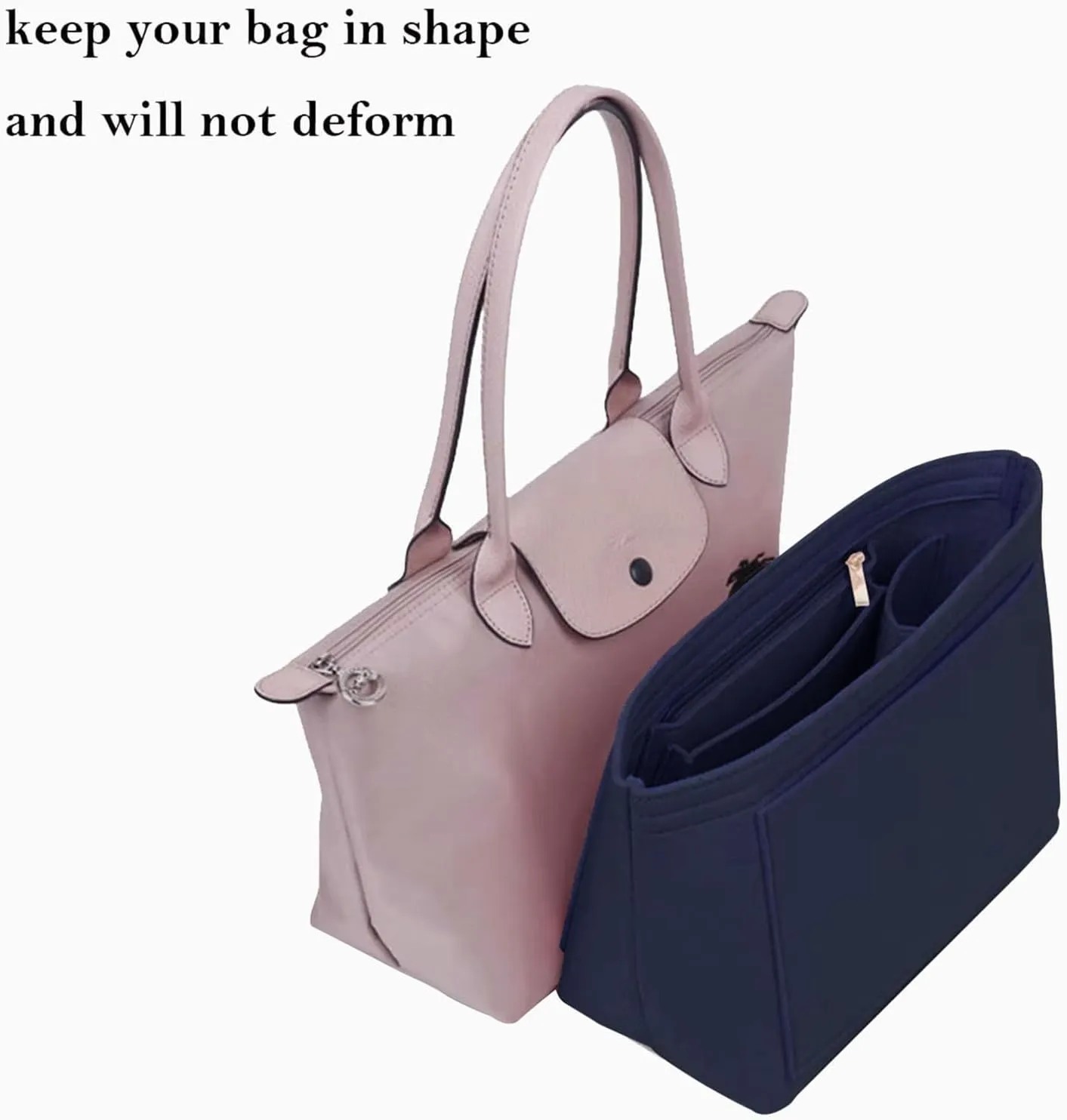 Lckaey bag organizer insert for longchamp bag organizer purse organizer tote Large handbag organizer inserts 1032Navy blue-L