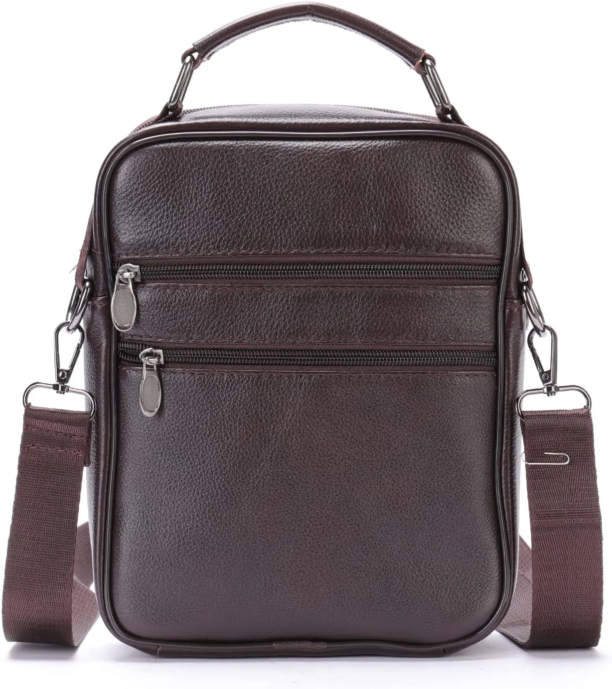 Leather Shoulder Messenger Handbag for Men Business Travel Outdoor Crossbody Pack Casual Pouch Briefcase Hand Bag Daypack