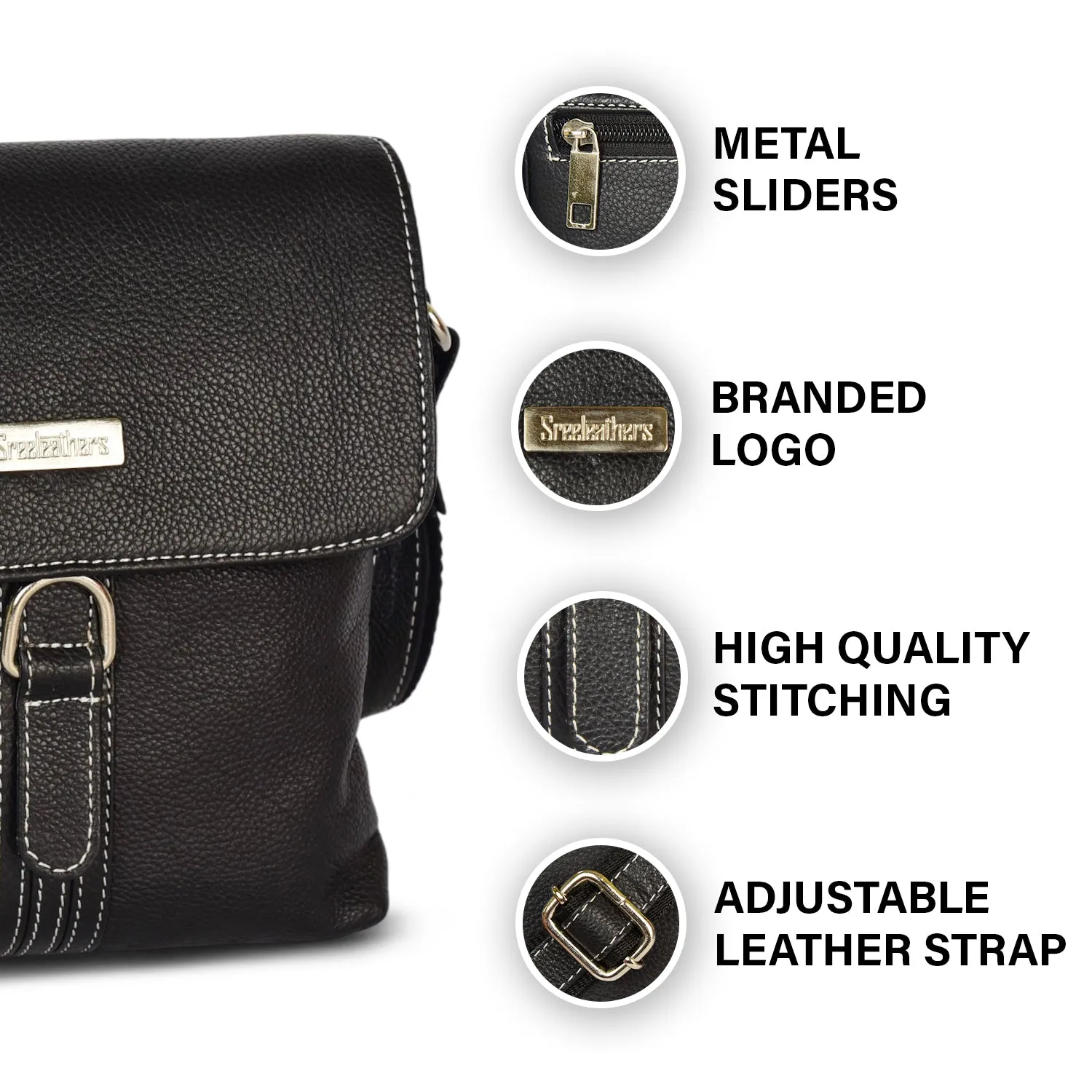 LEATHER SLING BAG 998908 (BLACK)