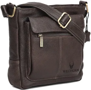 Leather Sling Messenger Bag for Mens