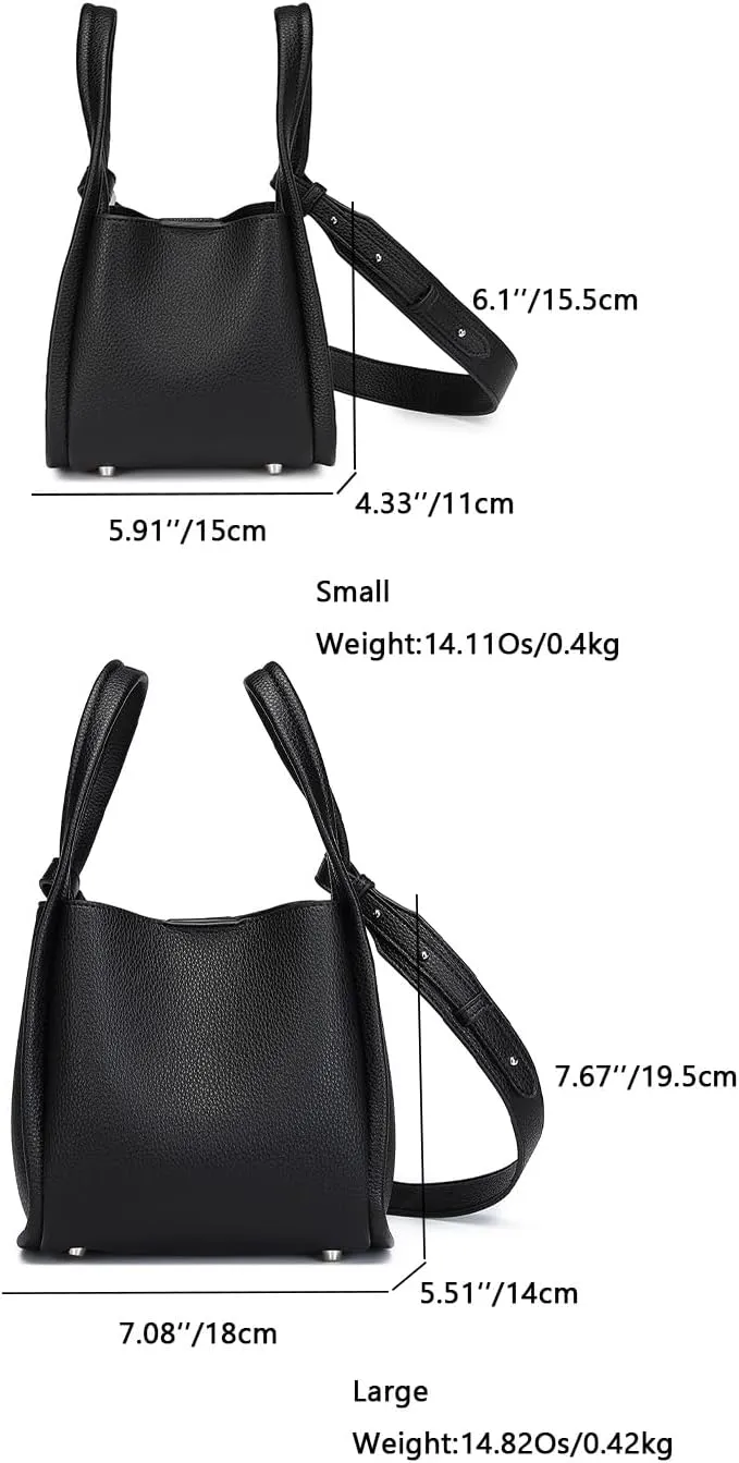 Leather Tote Bag Slouchy Handbag with Zipper Stylish for Women's
