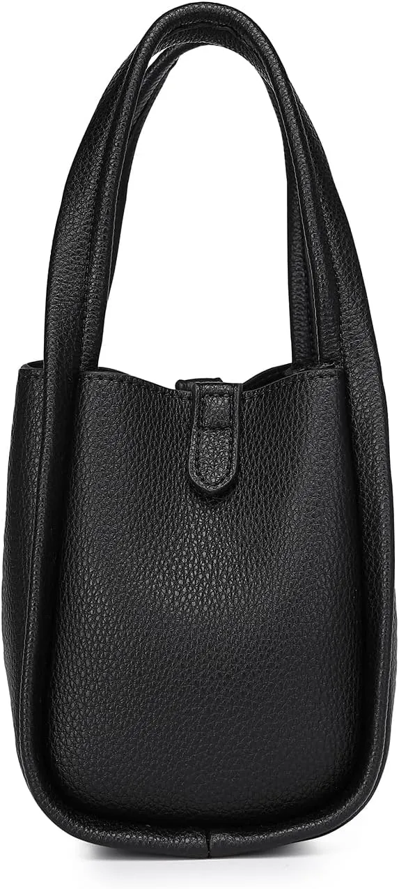 Leather Tote Bag Slouchy Handbag with Zipper Stylish for Women's