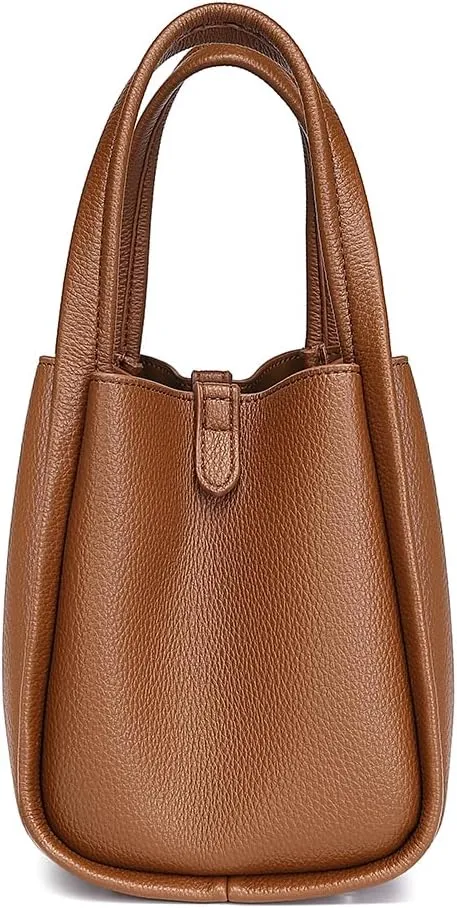 Leather Tote Bag Slouchy Handbag with Zipper Stylish for Women's