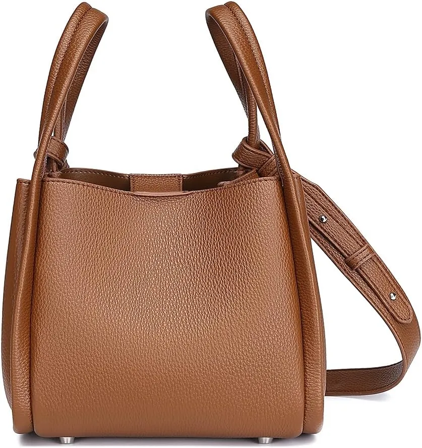 Leather Tote Bag Slouchy Handbag with Zipper Stylish for Women's