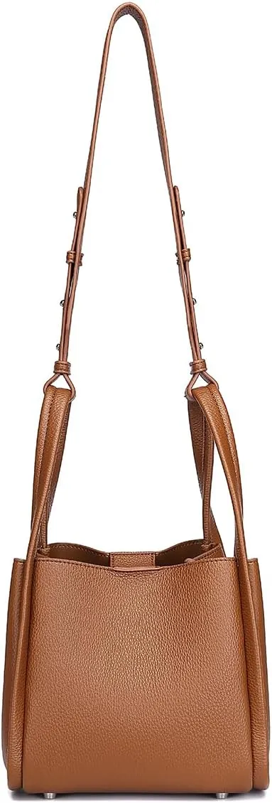 Leather Tote Bag Slouchy Handbag with Zipper Stylish for Women's