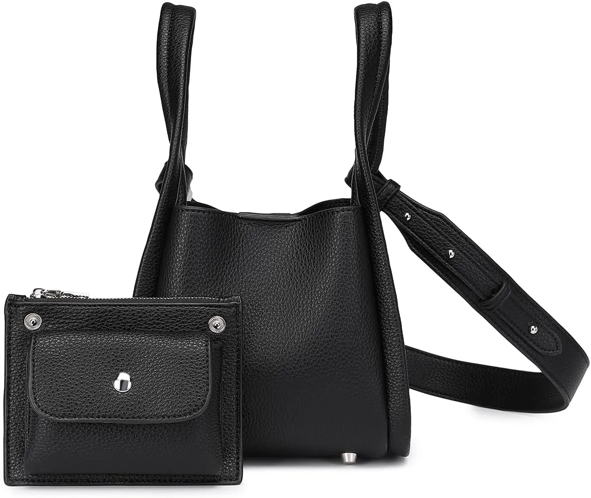 Leather Tote Bag Slouchy Handbag with Zipper Stylish for Women's